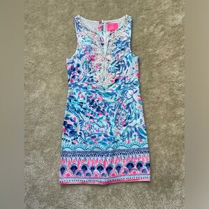 Lilly Pulitzer Gabby Shift Dress Party Wave Breakwater Print